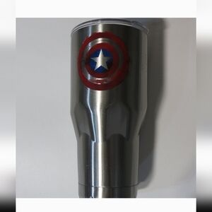 Marvel Silver Tumbler with Red and Blue Shield